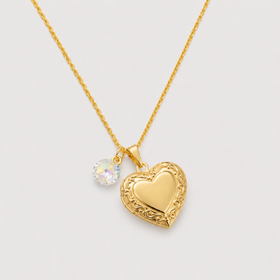 Collar Relicario Corazón infinito Oro 18k