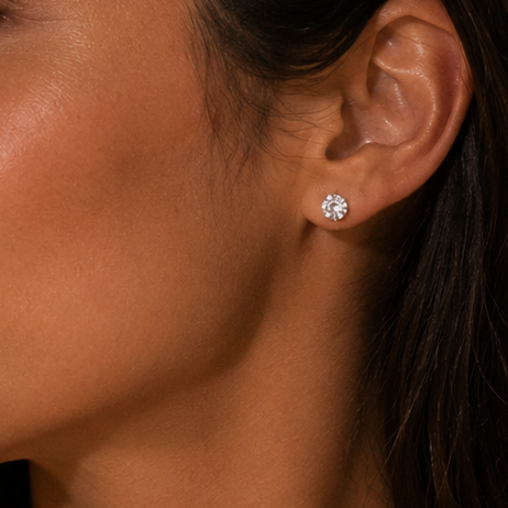 Aros pegados cristal 5mm plata