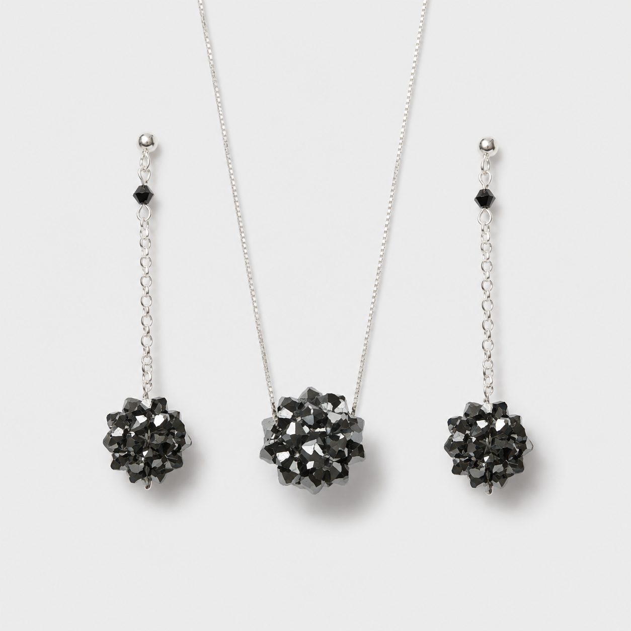 Conjunto Silver Night Swarovski Plata