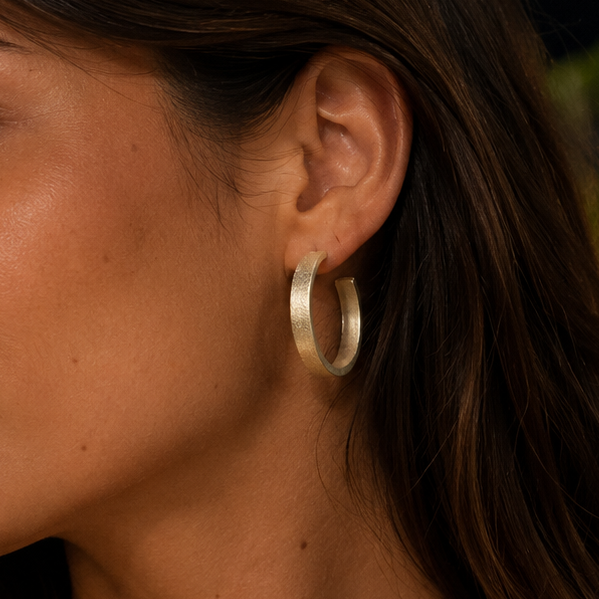 Aros Argolla planas 23 mm Enchapado en Oro