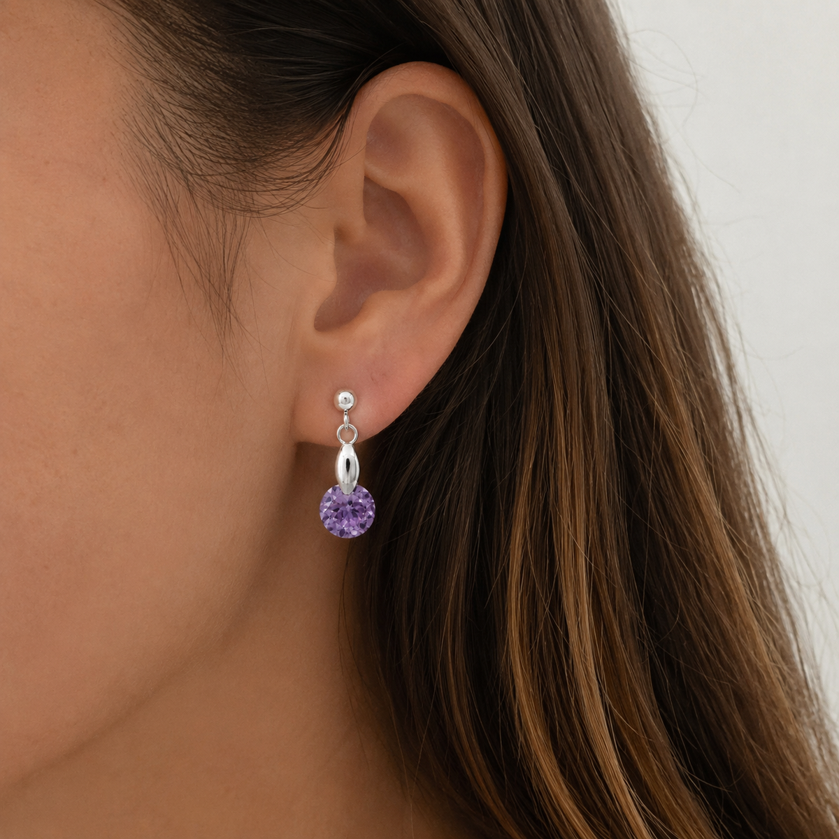 Aros Violeta Swarovski plata
