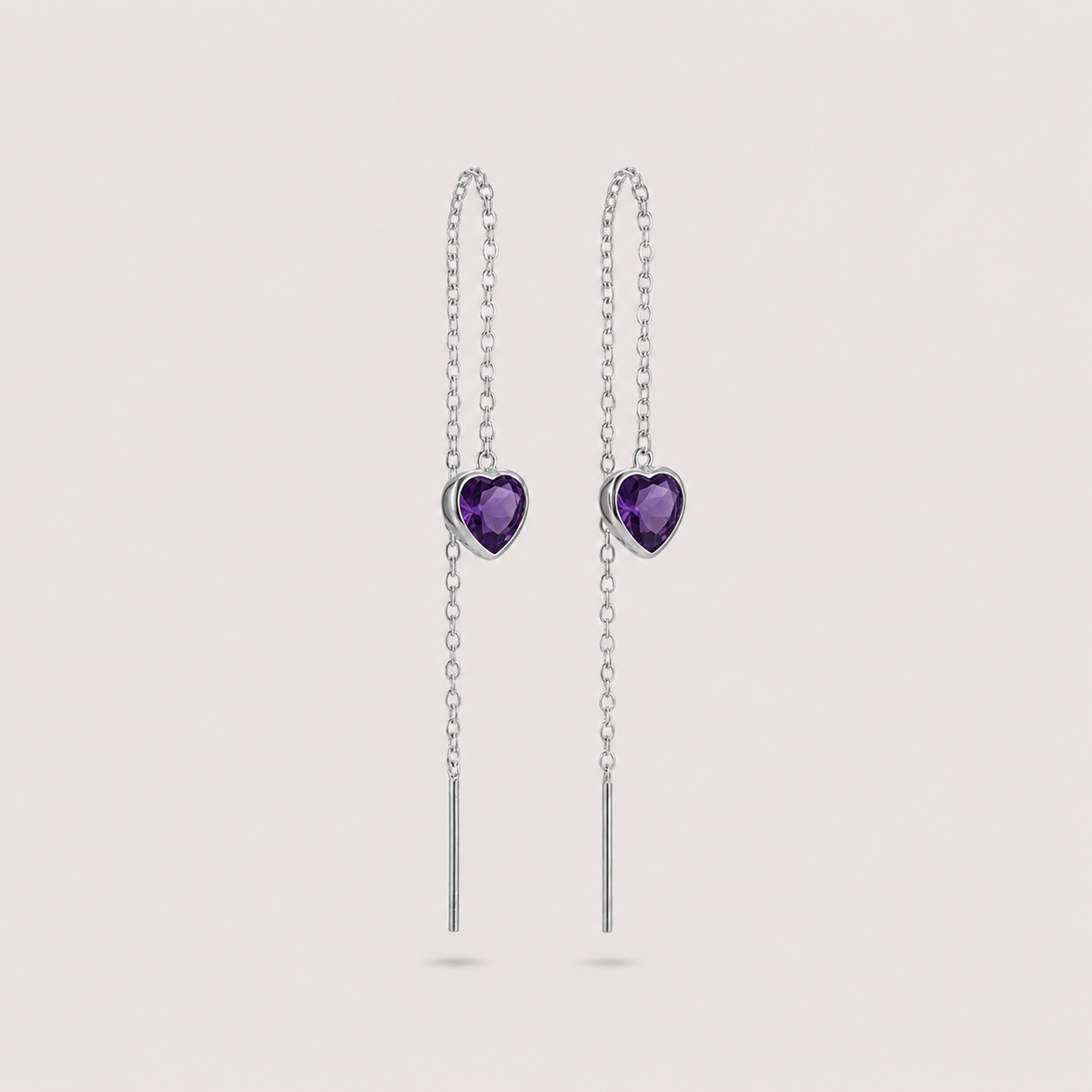 Aros mini heart chain plata