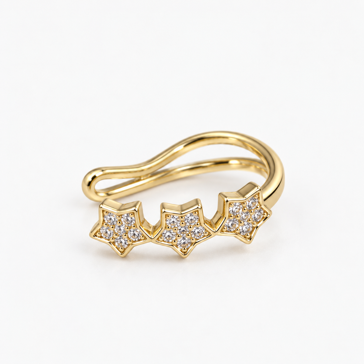 Aro Ear Cuff Estrellas Oro