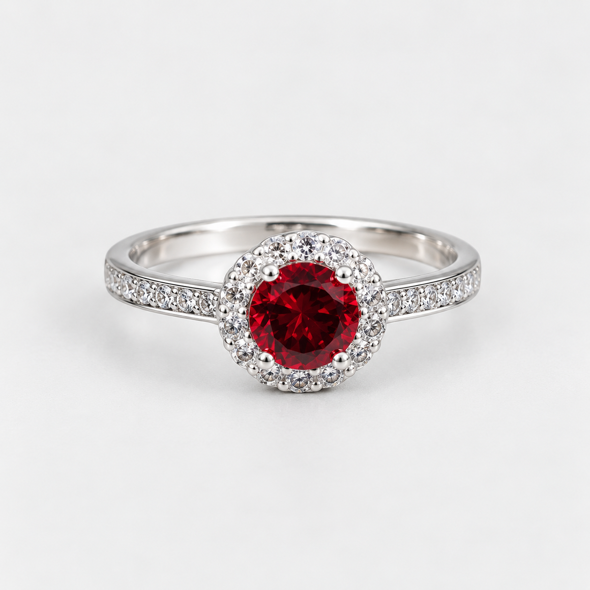 Anillo Granate Encanto Plata