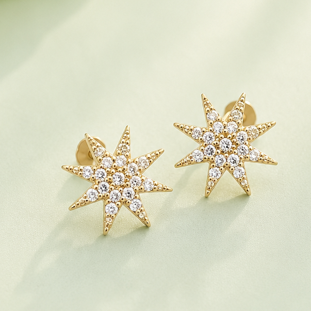 Aros Destello Enchape Oro 18k