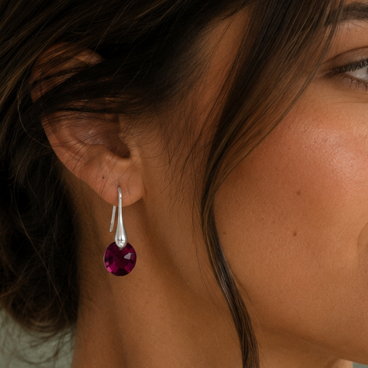 Aros Lux Morado Plata