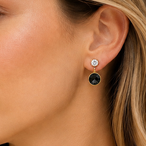 Aros Olivia Negro Oro