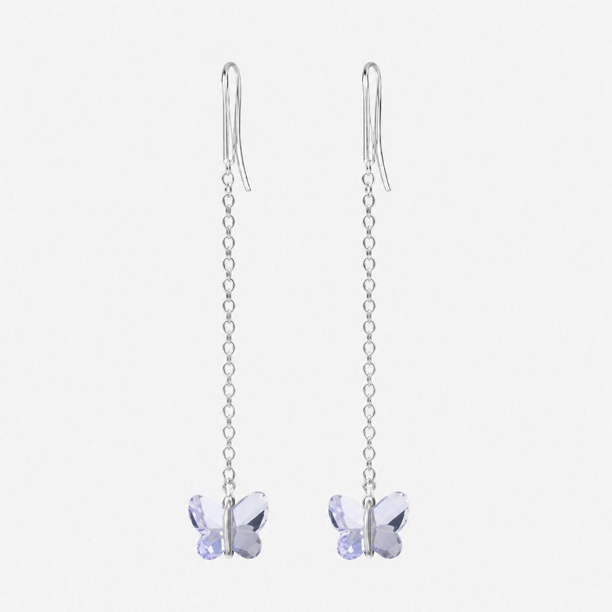 Aros colgantes mariposa swarosvski plata