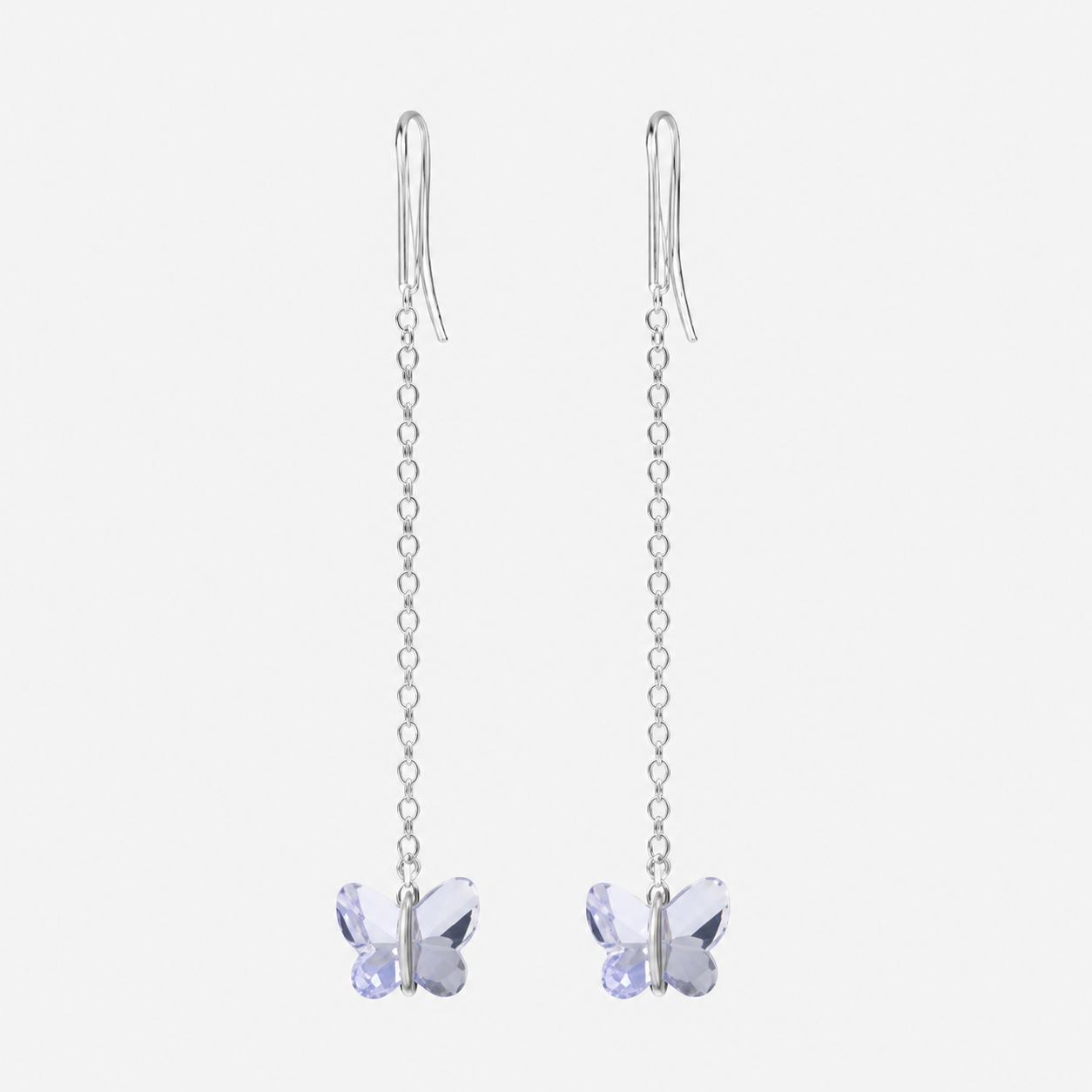 Aros colgantes mariposa swarosvski plata