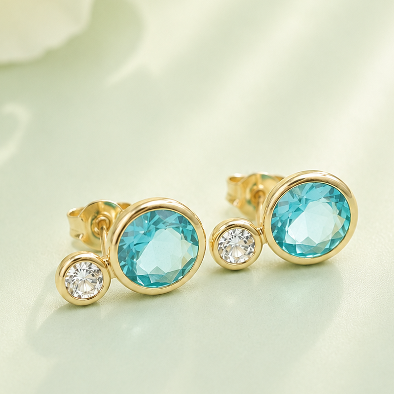 Aros Olivia Aquamarine Oro
