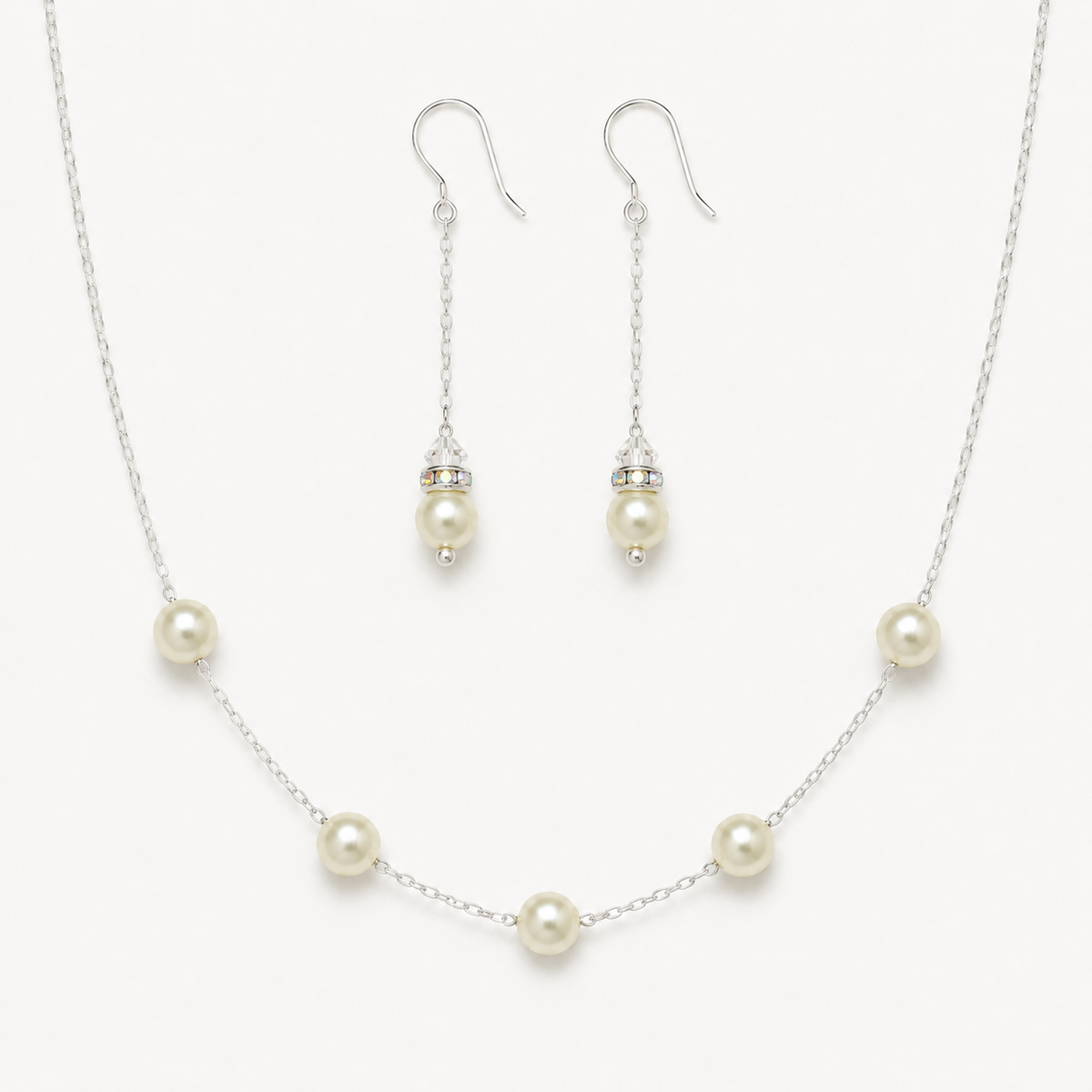 Conjunto Armonía de Perlas Plata