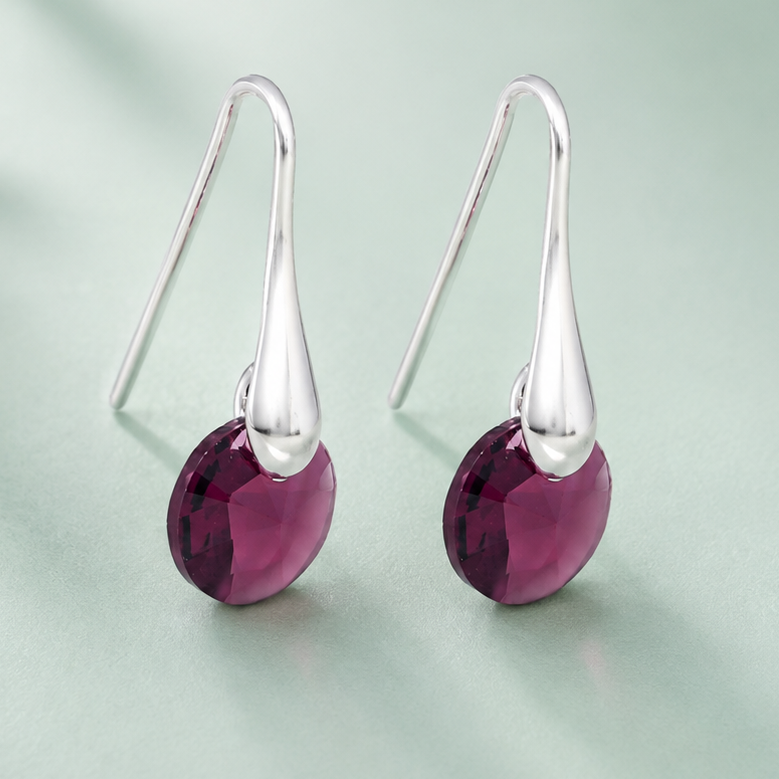 Aros Lux Morado Plata