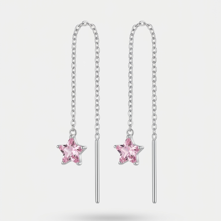 Aros mini star chain plata