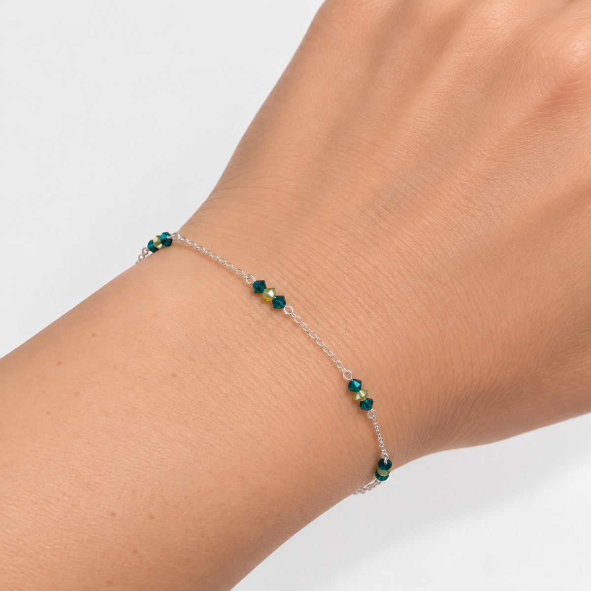 Pulsera Aurora Trío Verde Plata