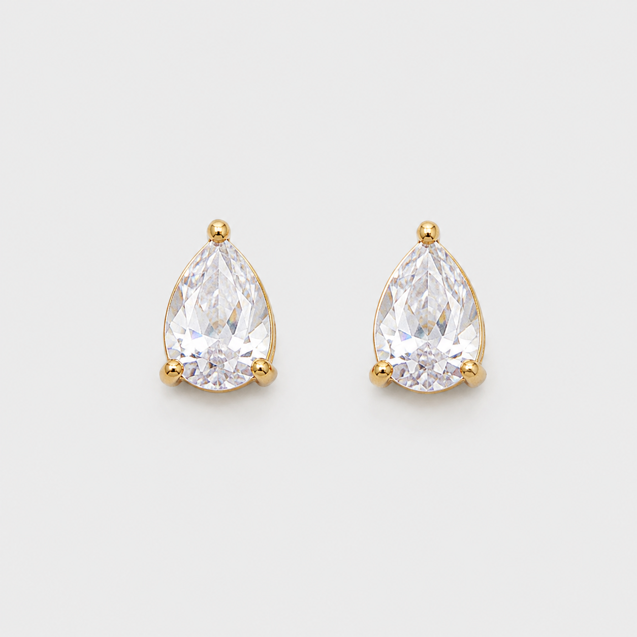 Aros Fresia Baño de Oro 18k