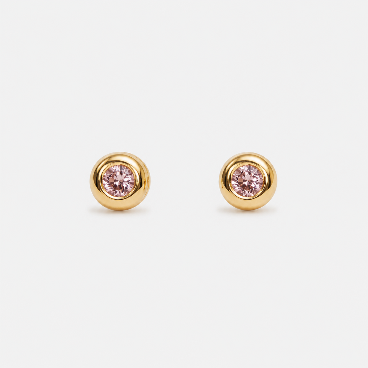 Aros Niña Lucila Rosé Baño de Oro 18k