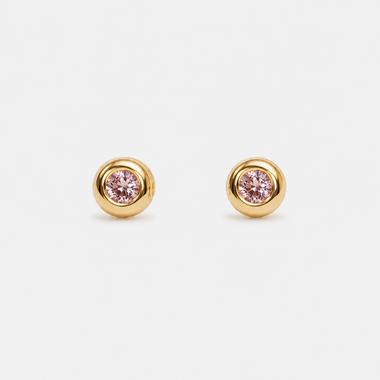 Aros Niña Lucila Rosé Baño de Oro 18k