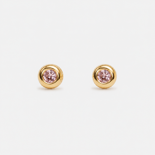 Aros Niña Lucila Rosé Baño de Oro 18k