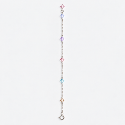 Pulsera Aurora Cristales Multicolor Plata