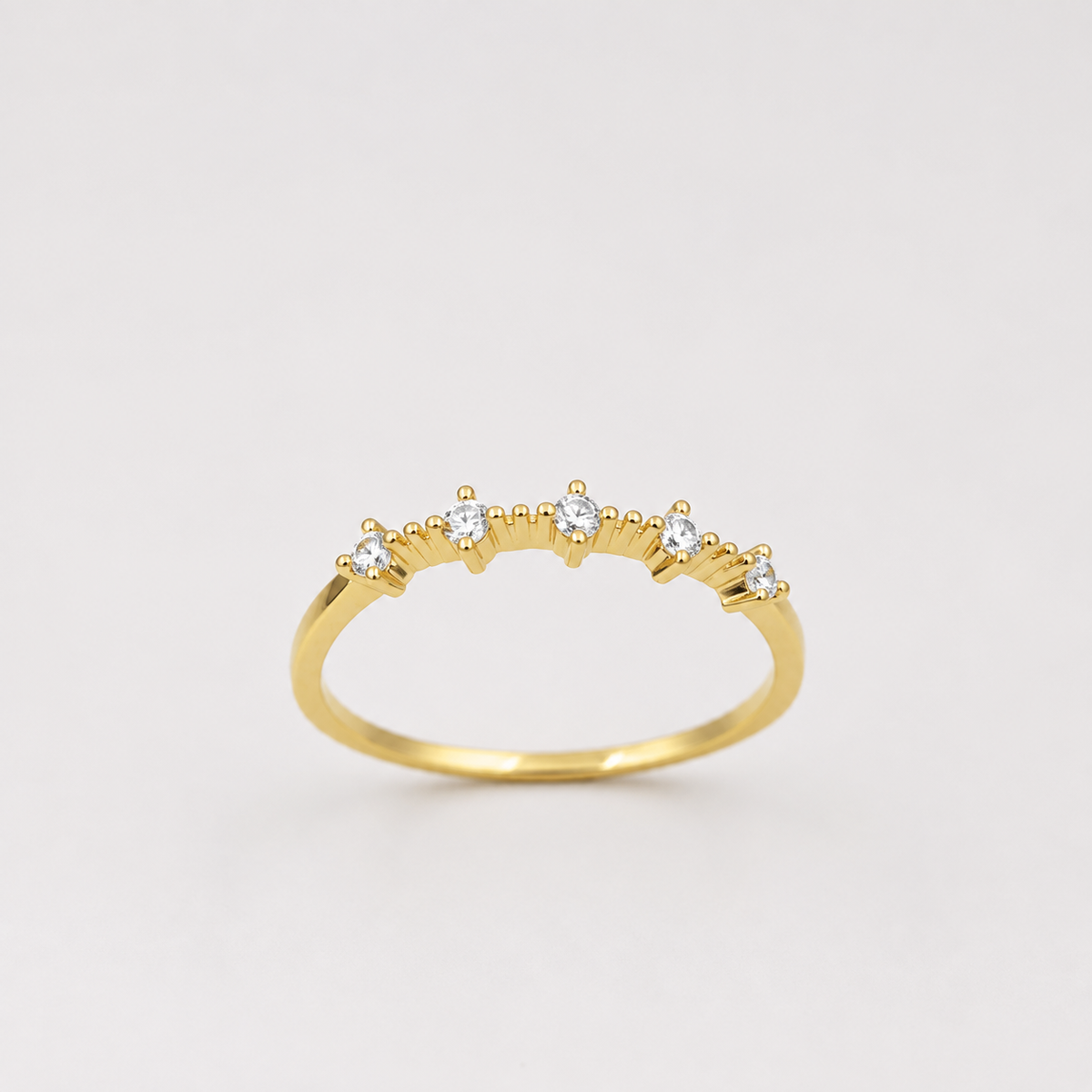 Anillo Cintillo Destellos Oro