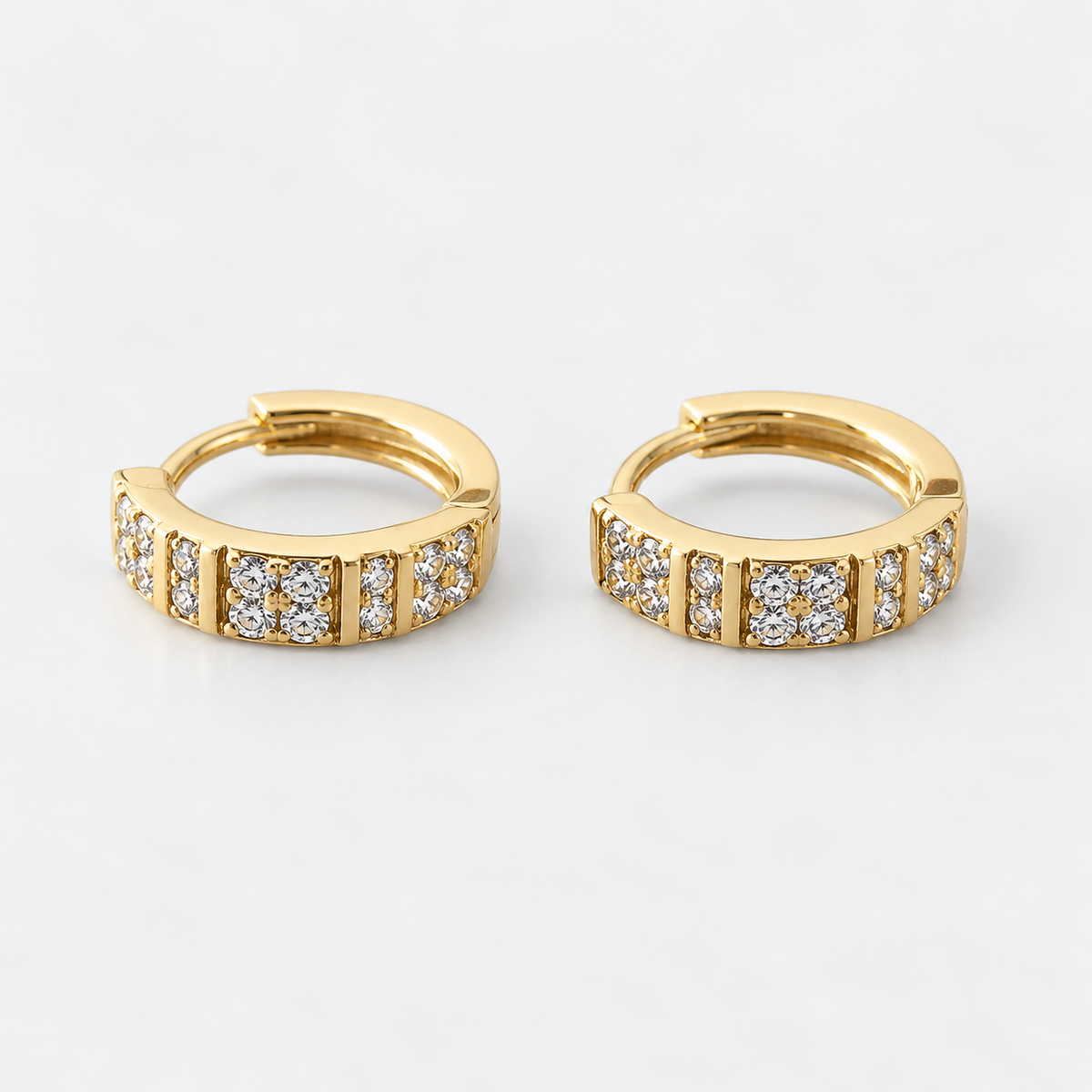 Aros argolla doble luz oro 14 mm