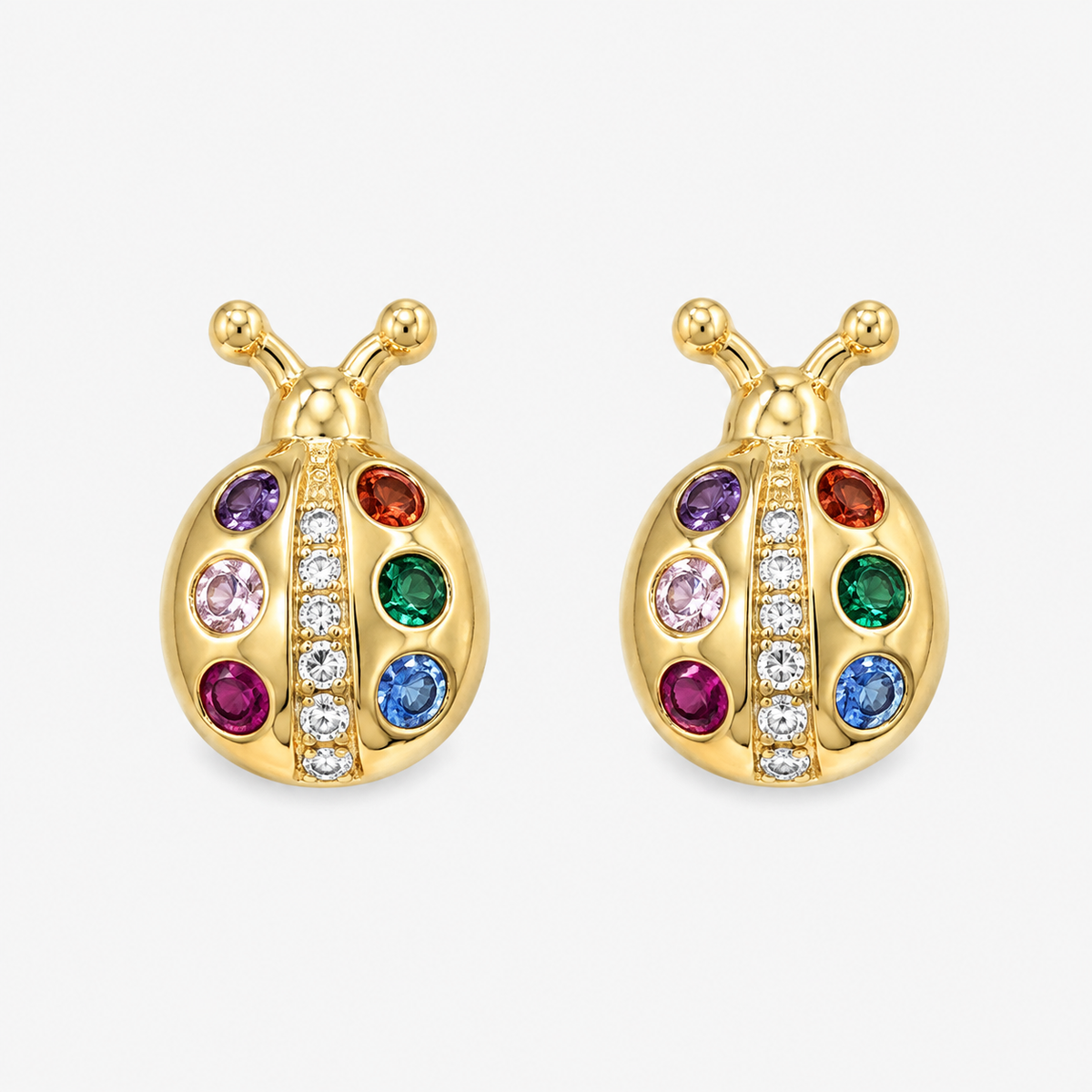 Aros Chinita Arcoiris Oro