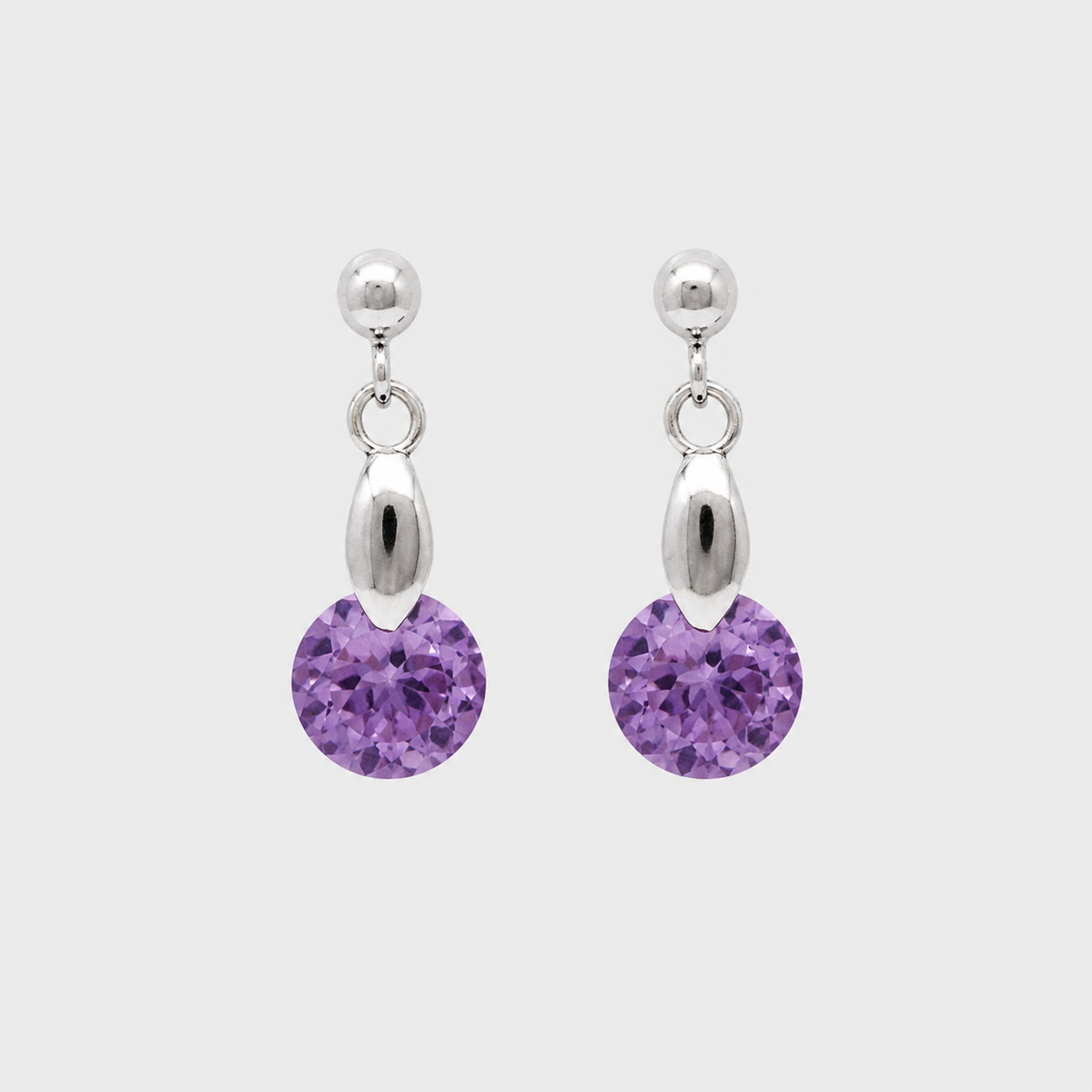 Aros Violeta Swarovski plata