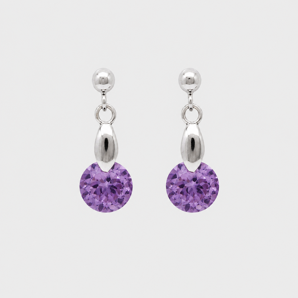 Aros Violeta Swarovski plata