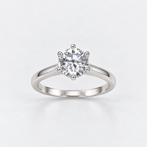 Anillo Solitario Amanda Moissanita Plata