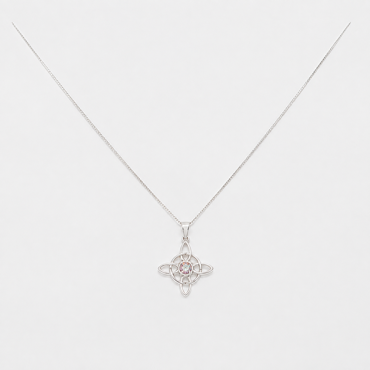 Collar Nudo de Brujas Circón Plata