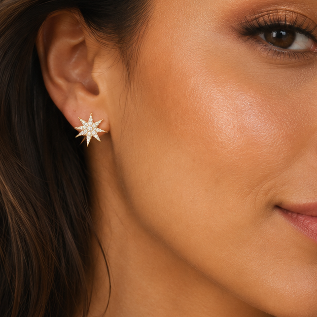Aros Destello Enchape Oro 18k