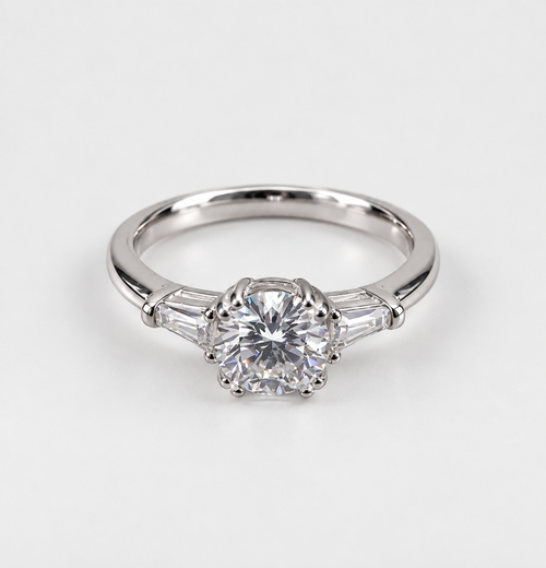 Anillo Solitario Trinidad Moissanita Plata