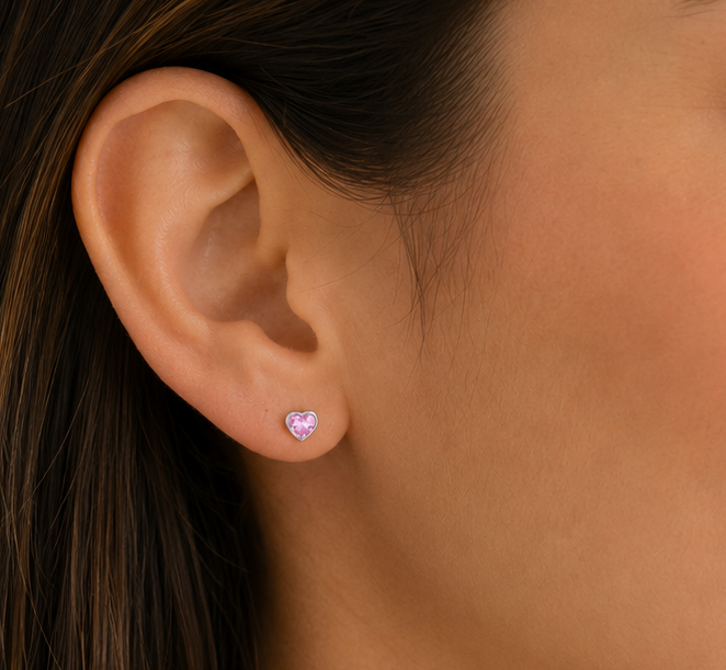 Aros Tú y yo Rosado Plata