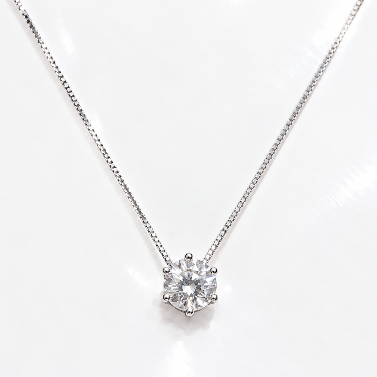 Collar punto de luz Vitta Moissanita plata