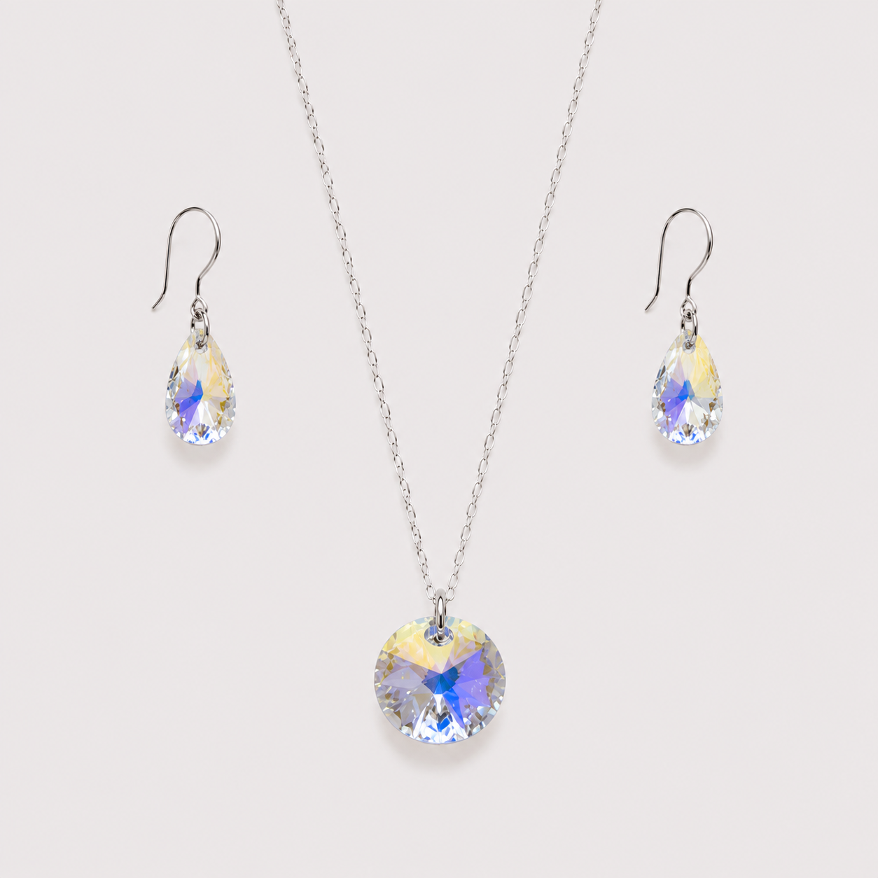 Conjunto Aurora swarovski plata