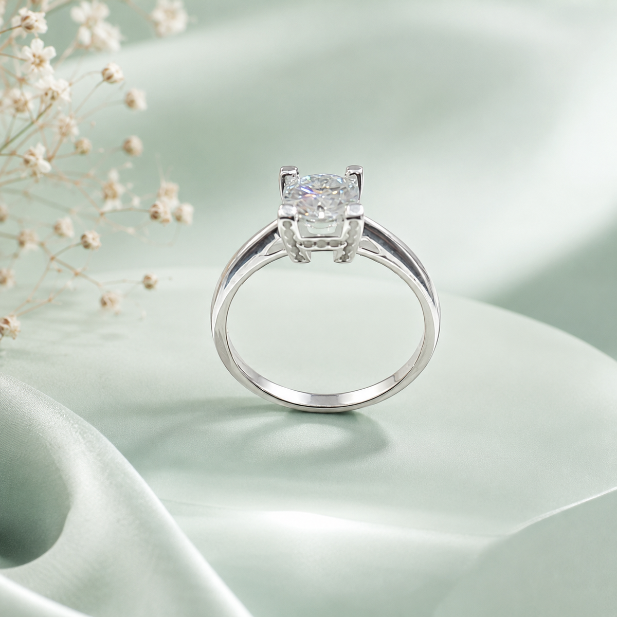 Anillo Solitario Victoria Moissanita y Circones