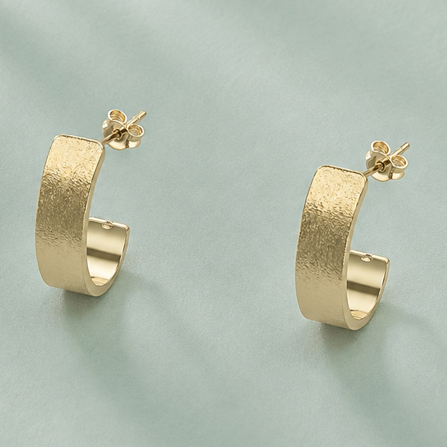 Aros Argolla planas 13 mm Enchapado en Oro
