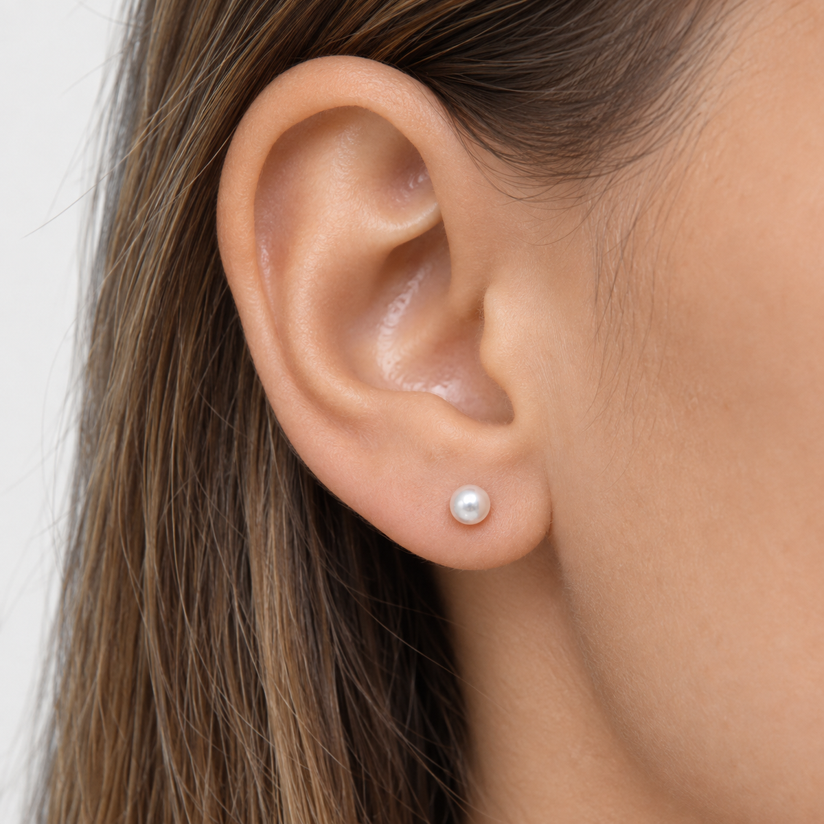 Aros de perla Plata