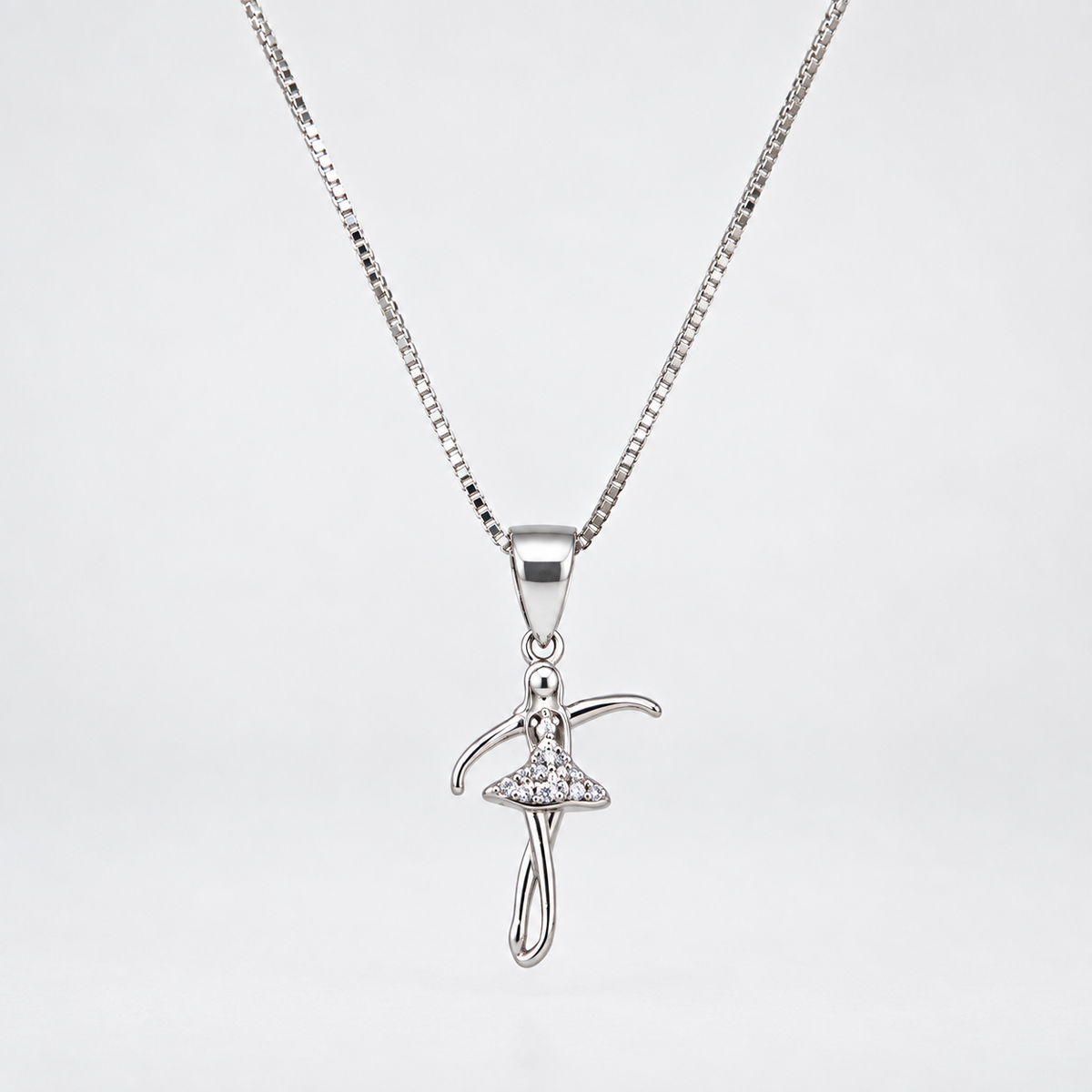 Collar Bailarina Luz Plata