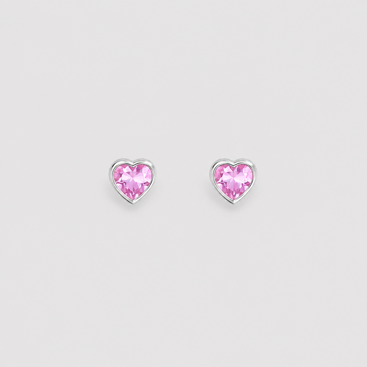 Aros Tú y yo Rosado Plata
