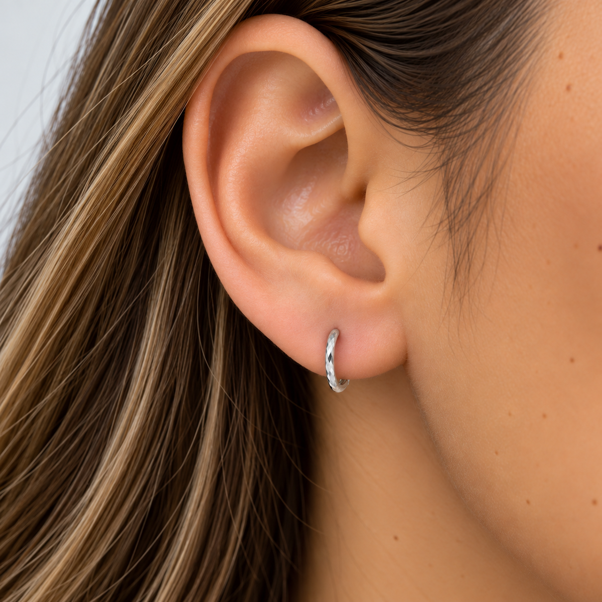 Aros Argollas Biseladas 10mm Plata