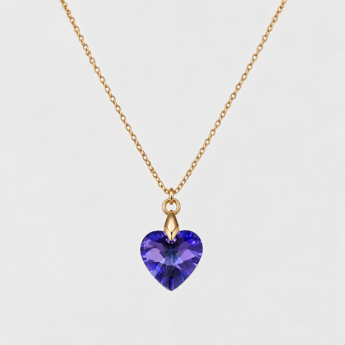Collar Cristal Swarovski Corazón Heliotrope Oro