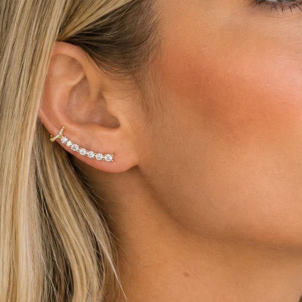 Aros Trepadores Enchape de Oro 18k
