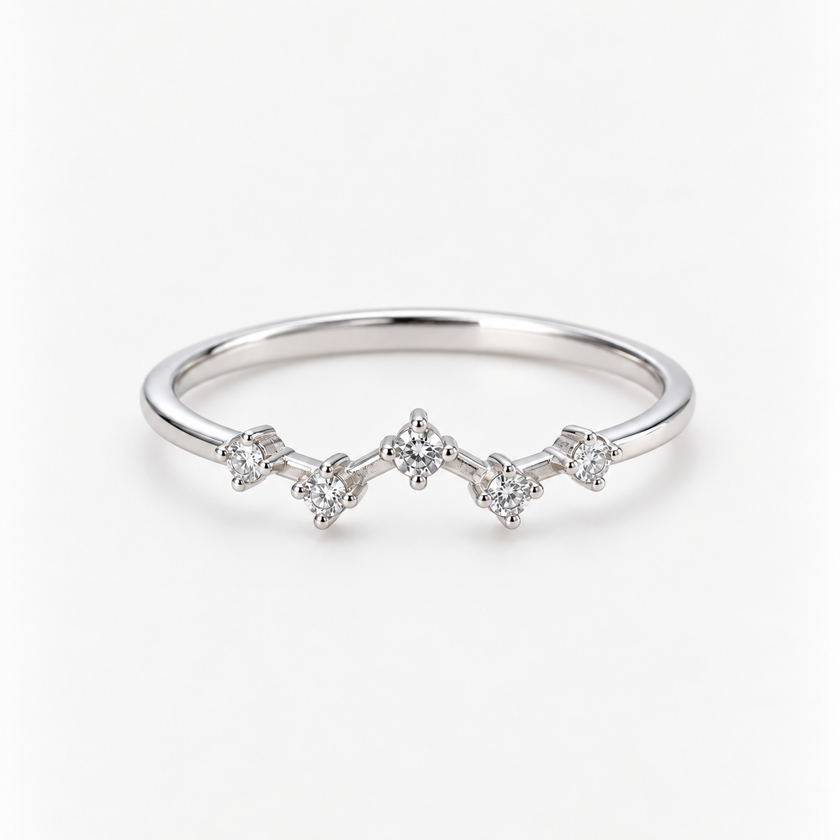 Anillo Cintillo Destellos Plata