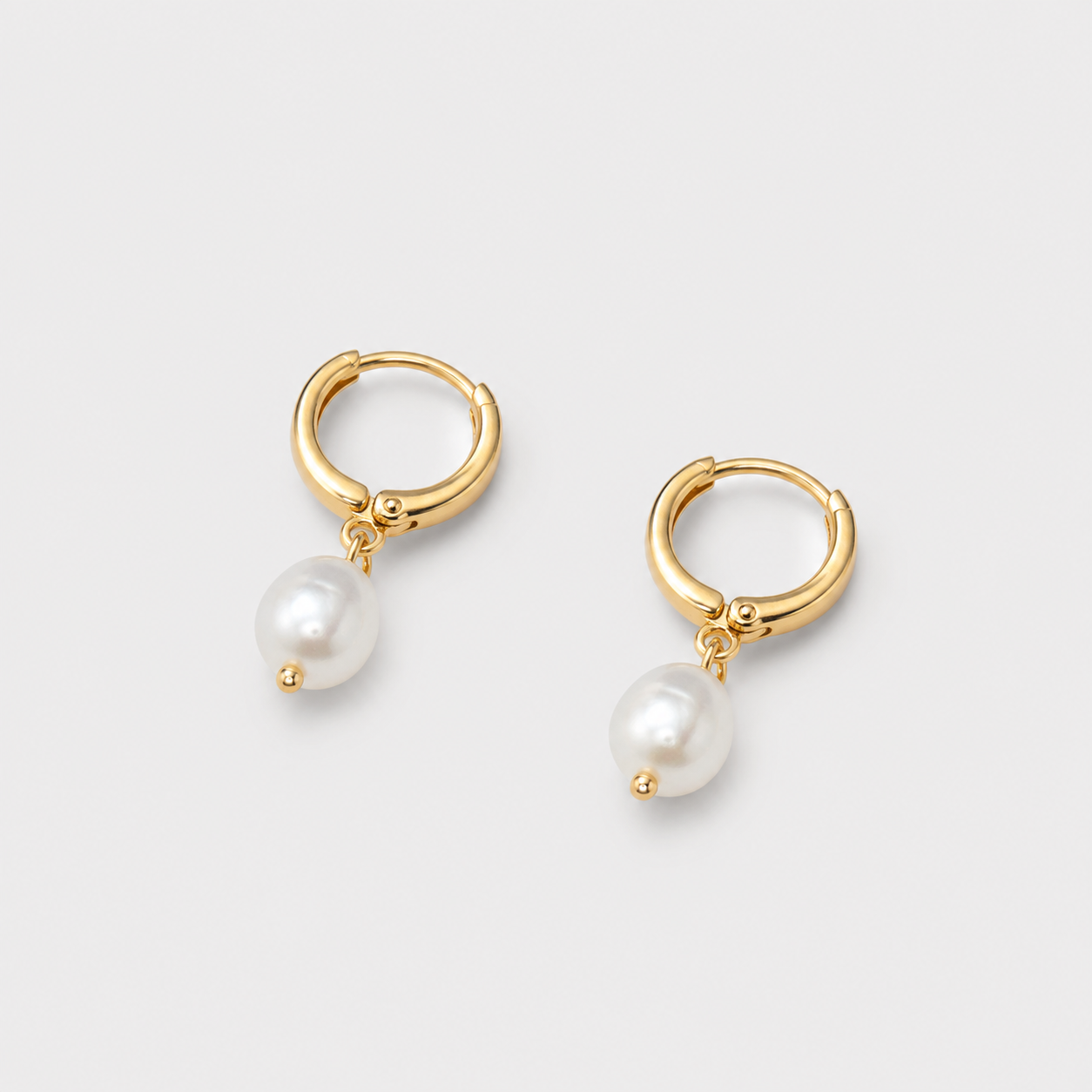 Aros argolla Aura perla oro