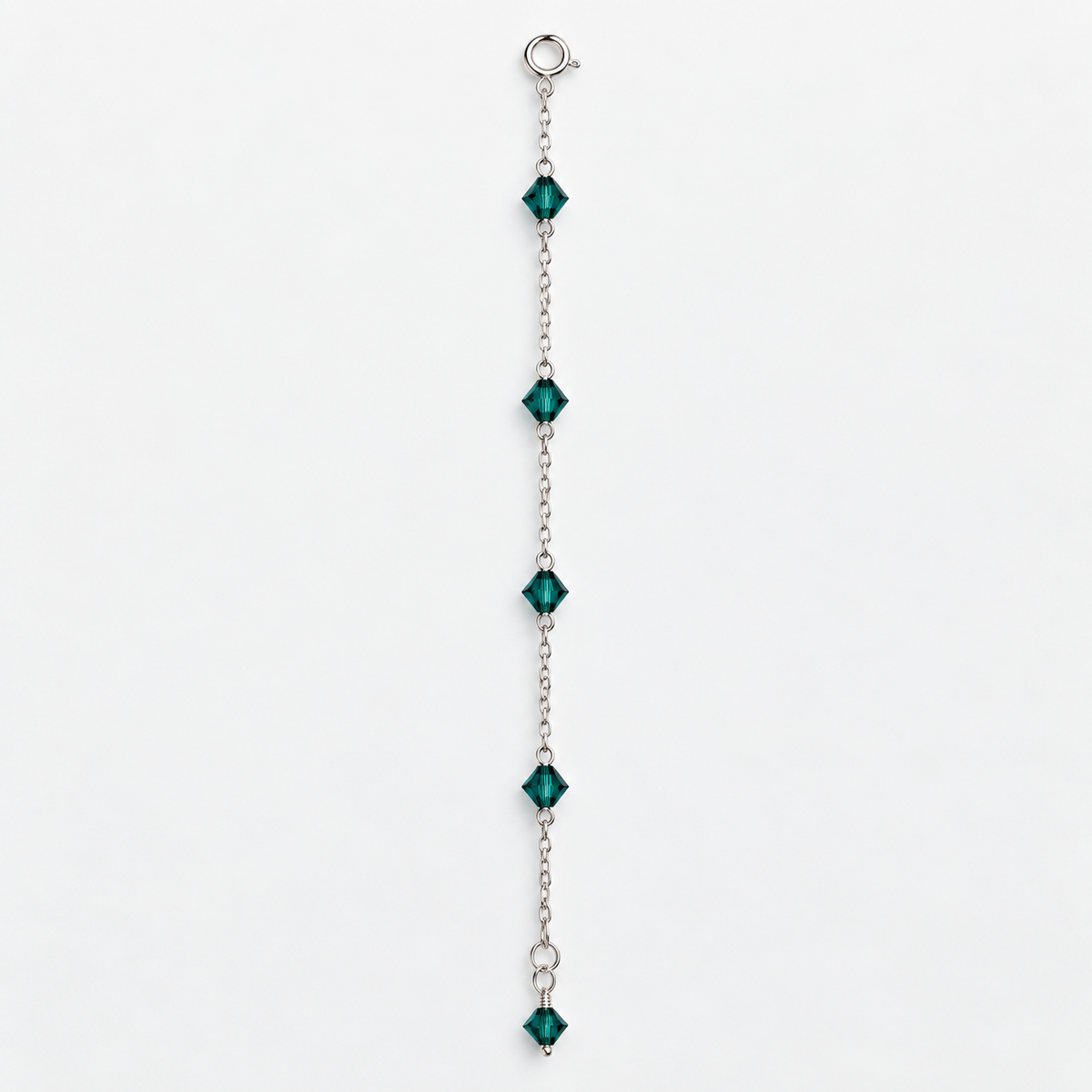 Pulsera Aurora Cristales Verde Plata