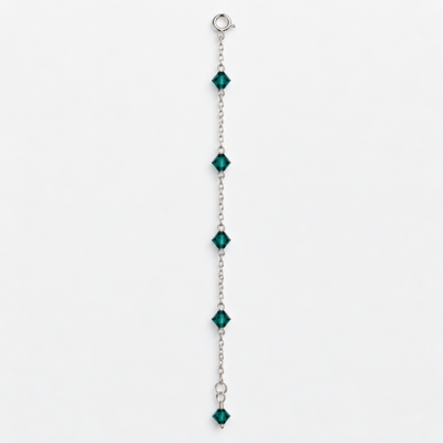 Pulsera Aurora Cristales Verde Plata
