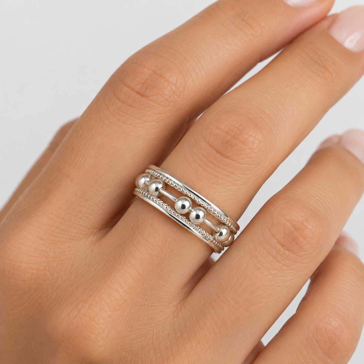 Anillo Ábaco Antiestrés Plata