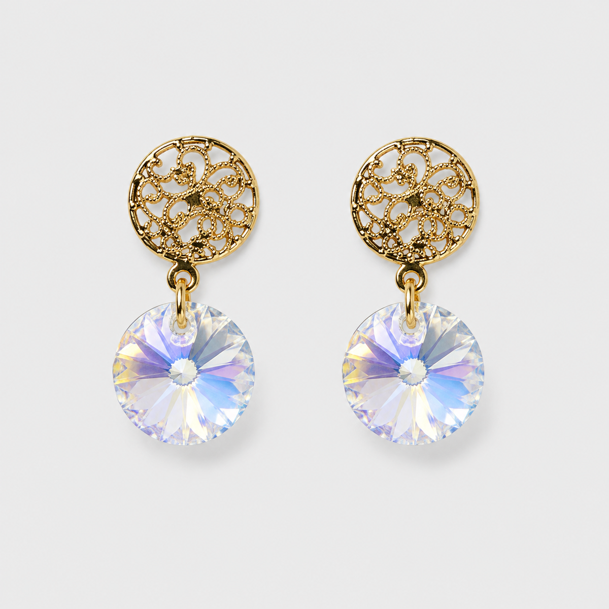 Aros Alba Oro Cristal