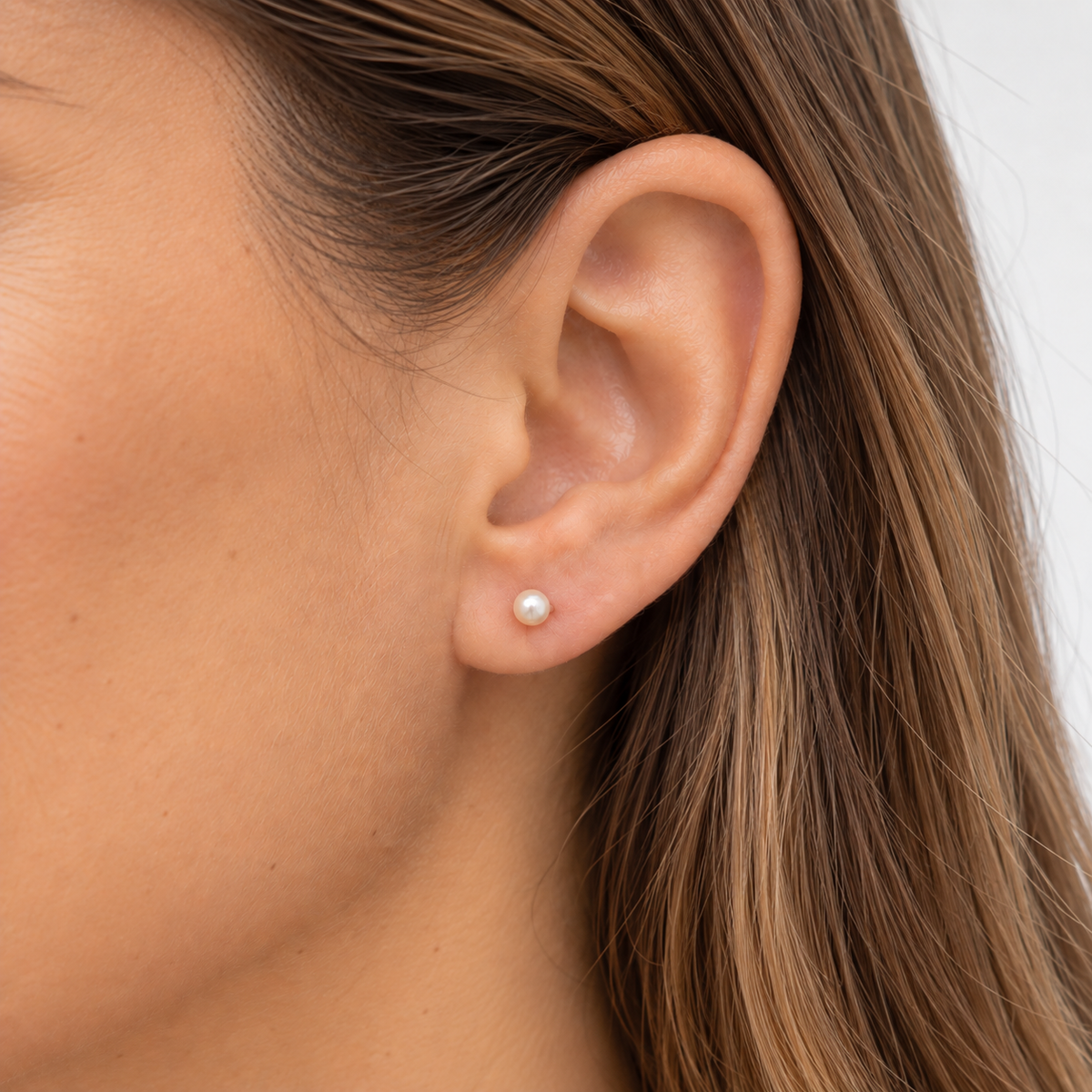 Aros Piercing Perla Plata